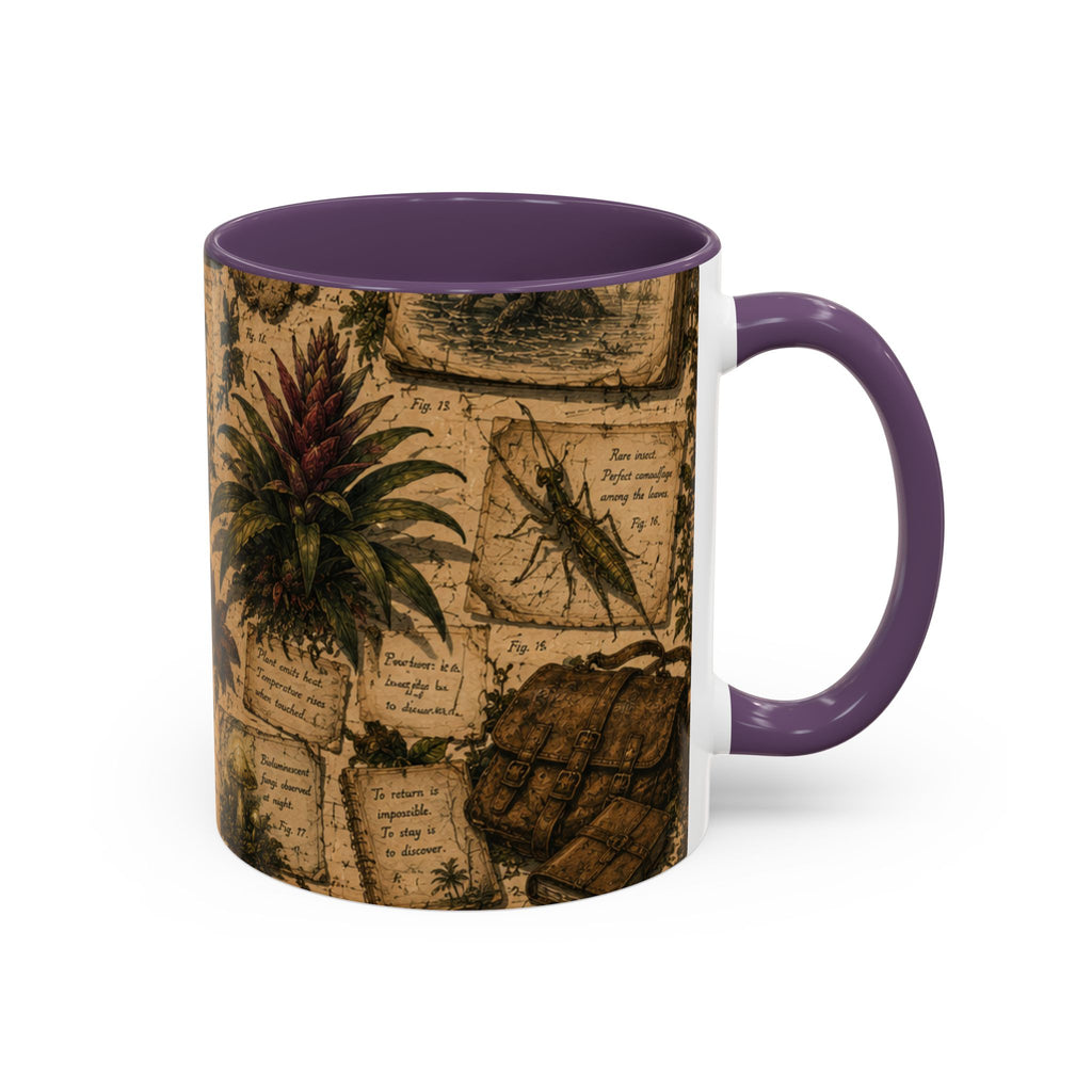 Vintage Natural History Coffee Mug — Botanical & Fossil Illustration Accent Mug
