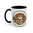 Cat Coffee Mug — Cute Orange Kitty Holding ‘Coffee’ Accent Ceramic Mug (11/15 oz)