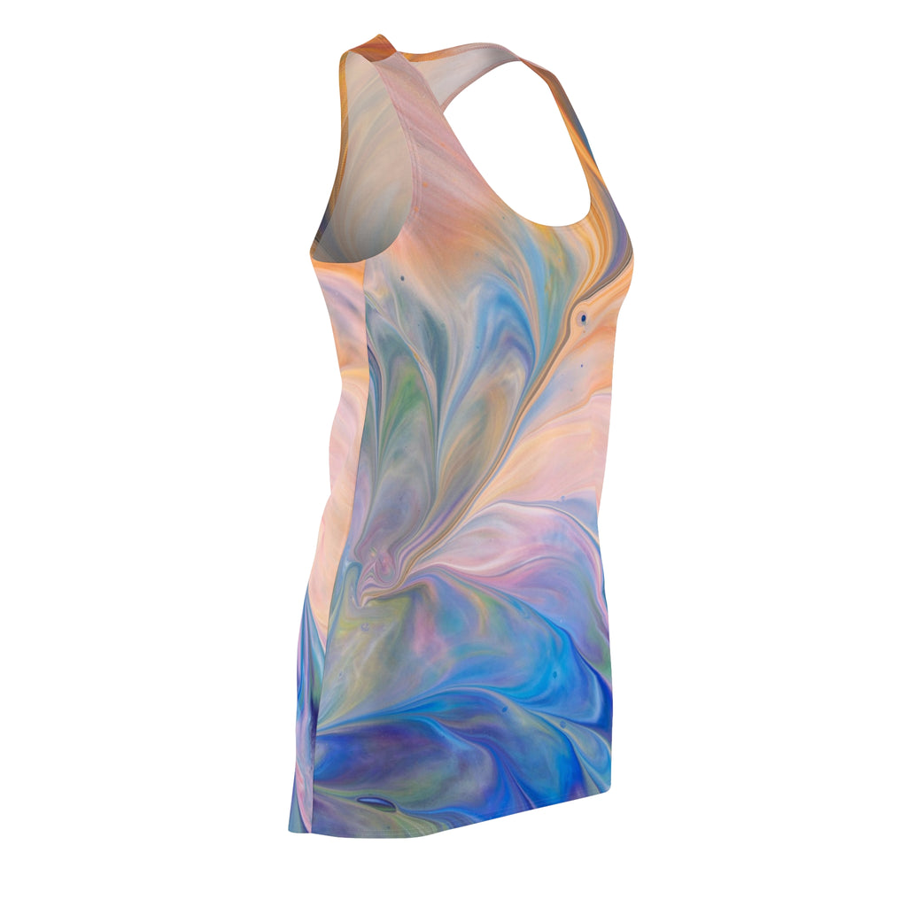 Swirling Pastel Racerback Dress — Abstract Marble