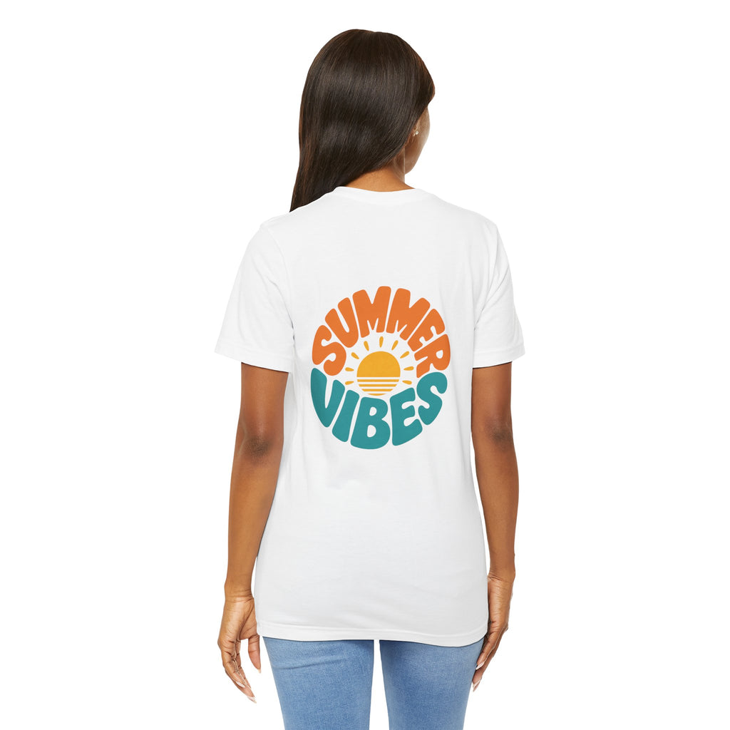 Summer Vibes Tee — Retro Sun Graphic Back Print