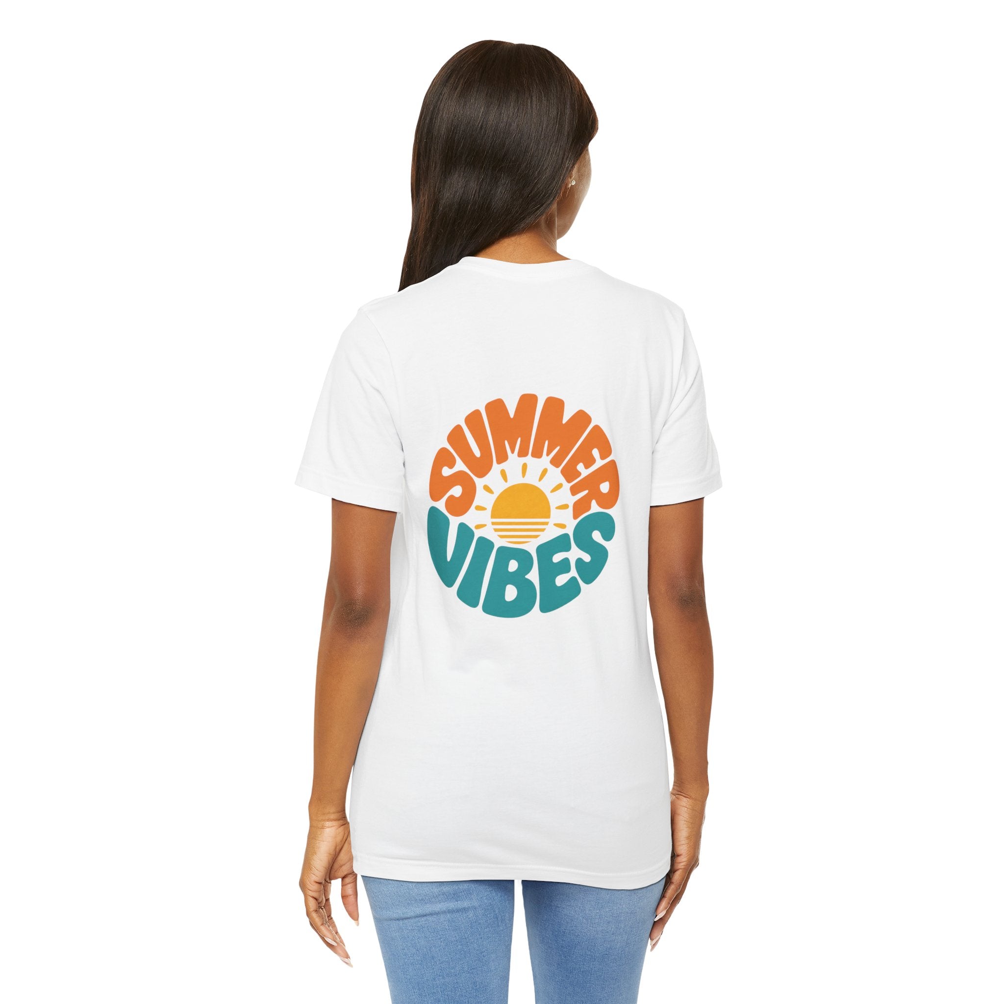 Summer Vibes Tee — Retro Sun Graphic Back Print