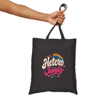 Tote Bag — "Hetero Tamas" Retro Rainbow Canvas Tote