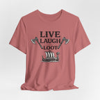 Live Laugh Loot Viking Tee – Funny Norse Drakkar & Axes Shirt