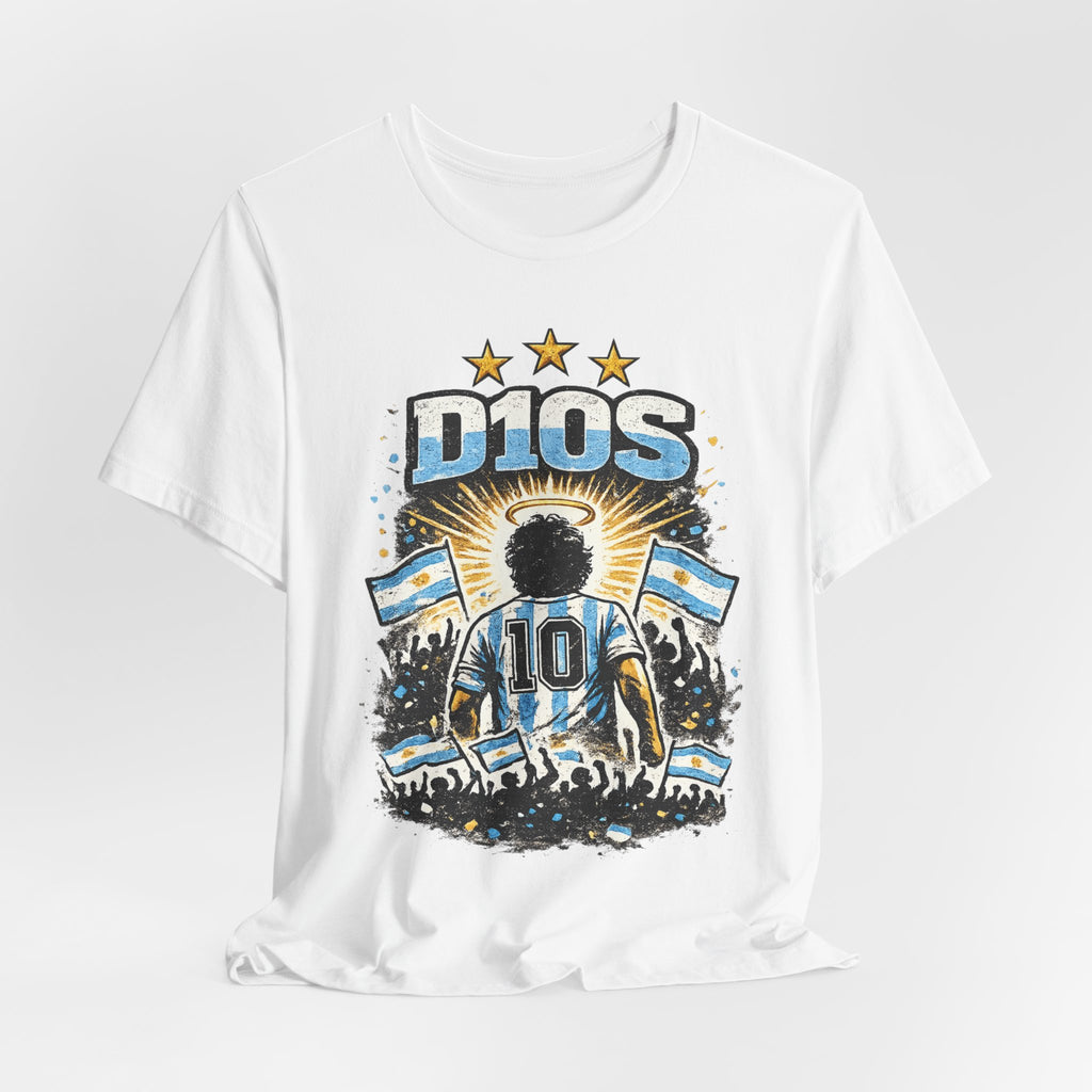 Dios 10 Argentina Soccer Tee — Maradona Tribute Football Shirt