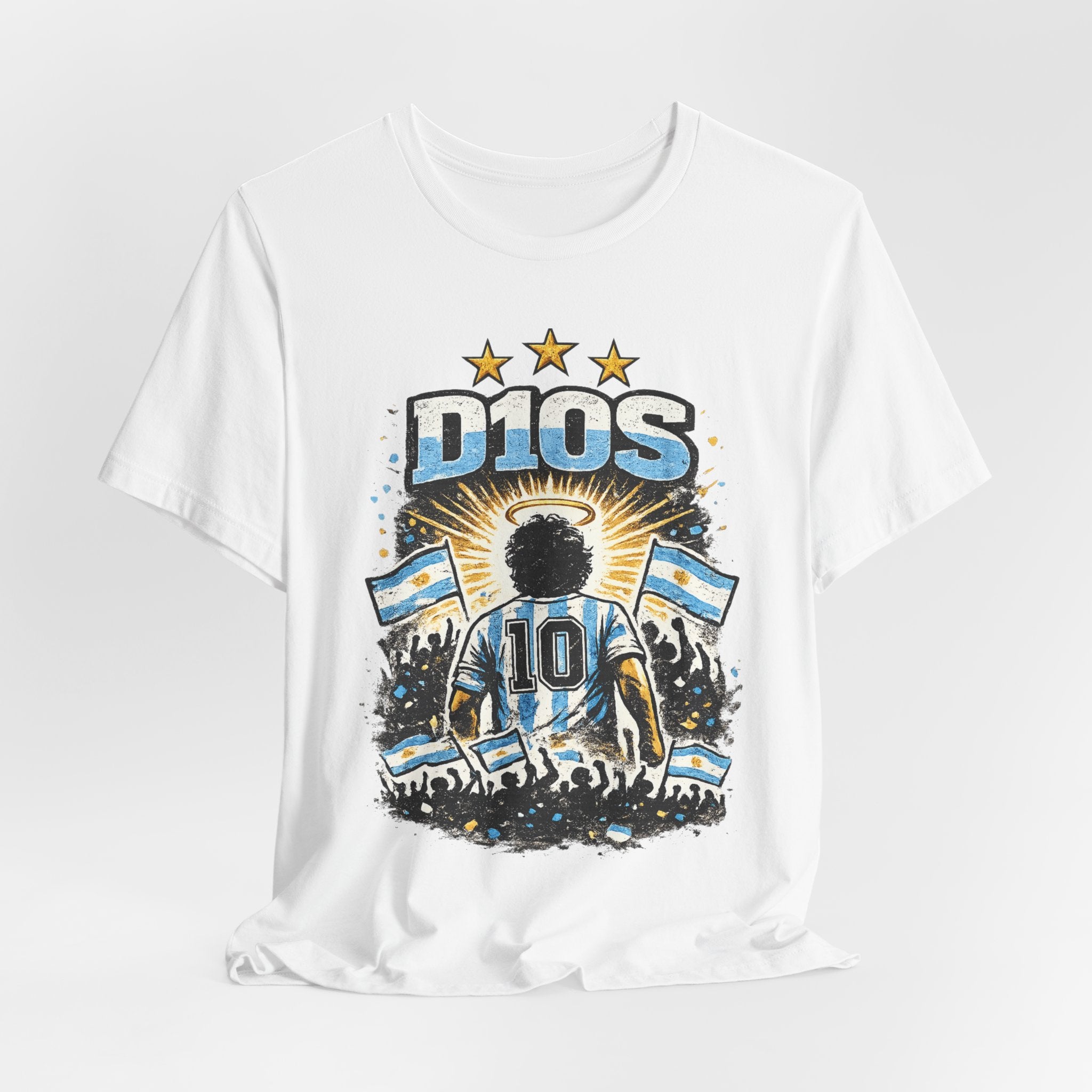 Dios 10 Argentina Soccer Tee — Maradona Tribute Football Shirt