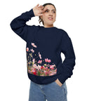 Floral Meadow Sweatshirt — Pink Cosmos Garden Crewneck