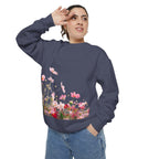 Floral Meadow Sweatshirt — Pink Cosmos Garden Crewneck