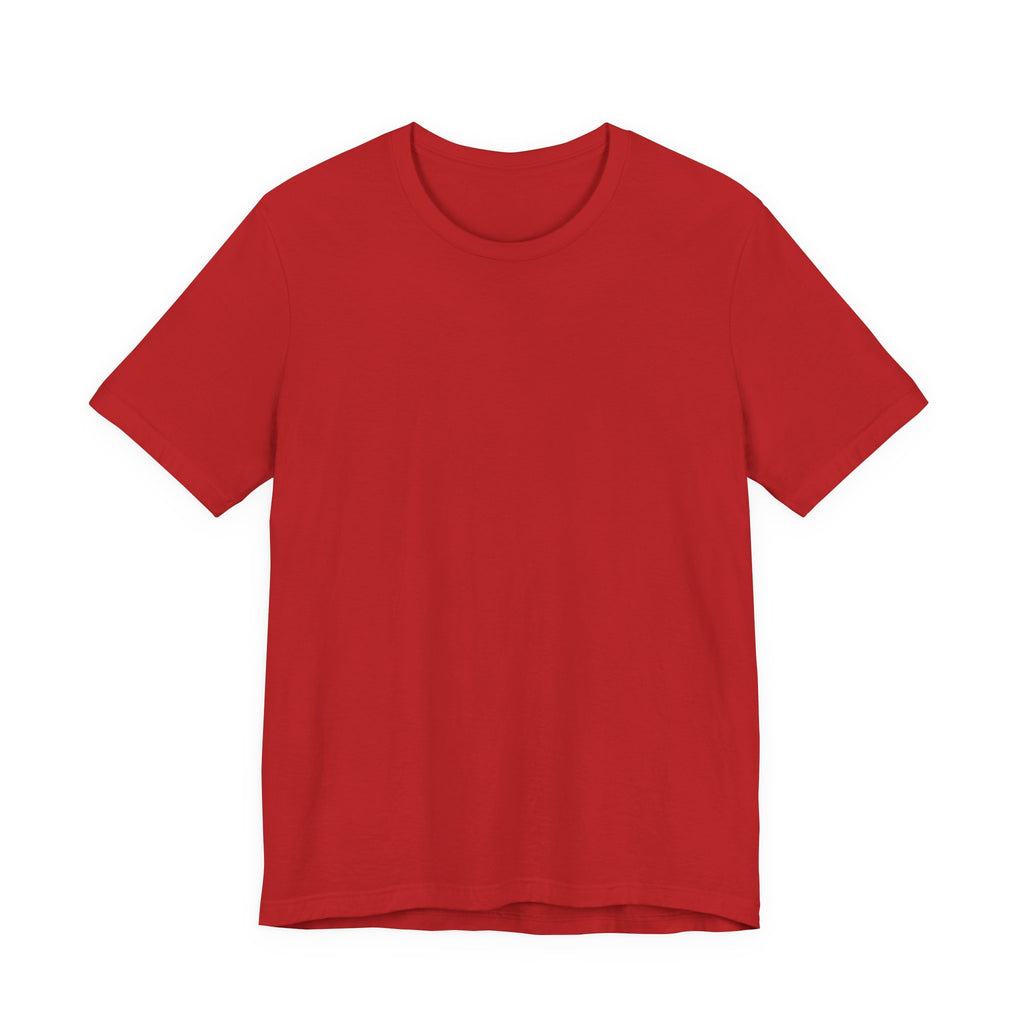 Nature Sunset Mountain Back Design T-Shirt — Scenic River & Pine Forest Graphic Tee
