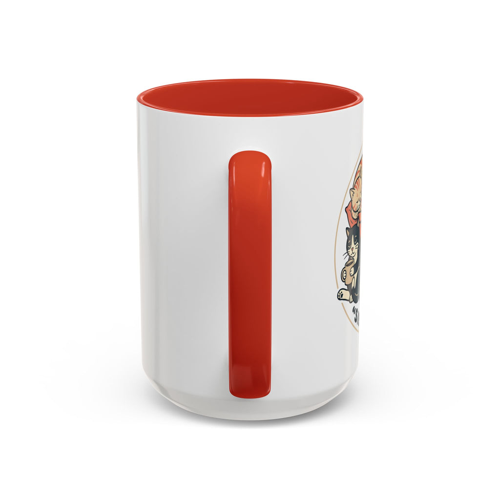 Cat Jester Accent Coffee Mug – Whimsical Vintage Cat Illustration (11/15oz)