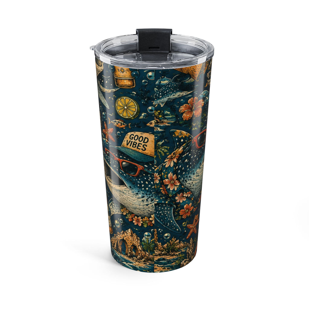 20oz Ocean Whale Tumbler – 'Good Vibes' Underwater Travel Mug