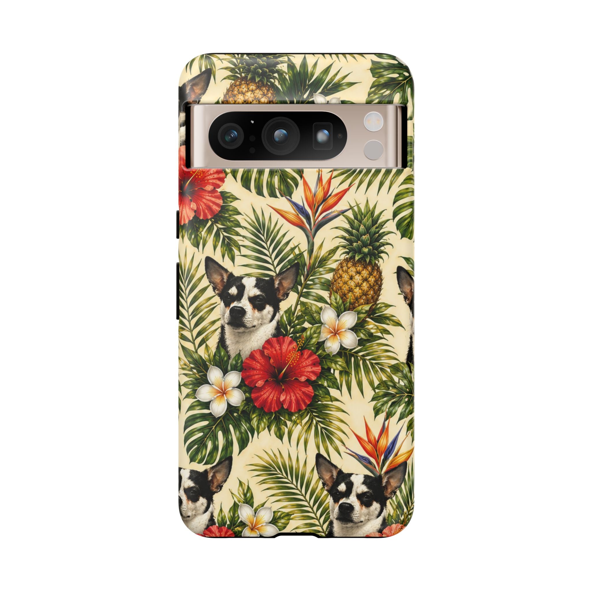 Tropical chihuahua Phone Case — Floral Pineapple Protective Tough Case