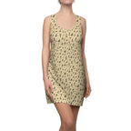 Charles Mèliés vibe pattern Racerback Dress — Beige All-Over-Print Casual Sundress