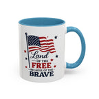 Patriotic Coffee Mug — "Land of the Free Because of the Brave" Accent Mug