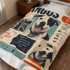 Velveteen Plush Blanket — Personalized Dog Poster Design (Angus "Goodest Boy" Pet Photo Blanket)