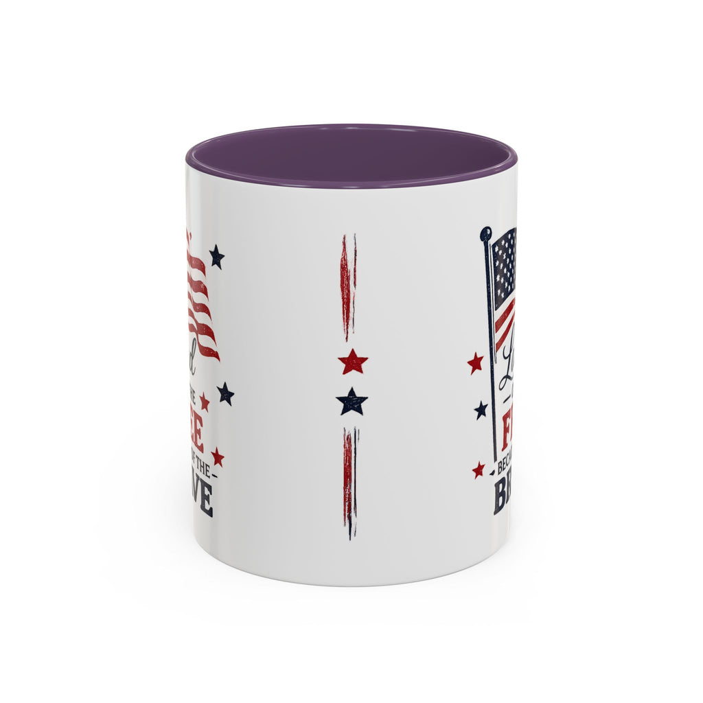 Patriotic Coffee Mug — "Land of the Free Because of the Brave" Accent Mug