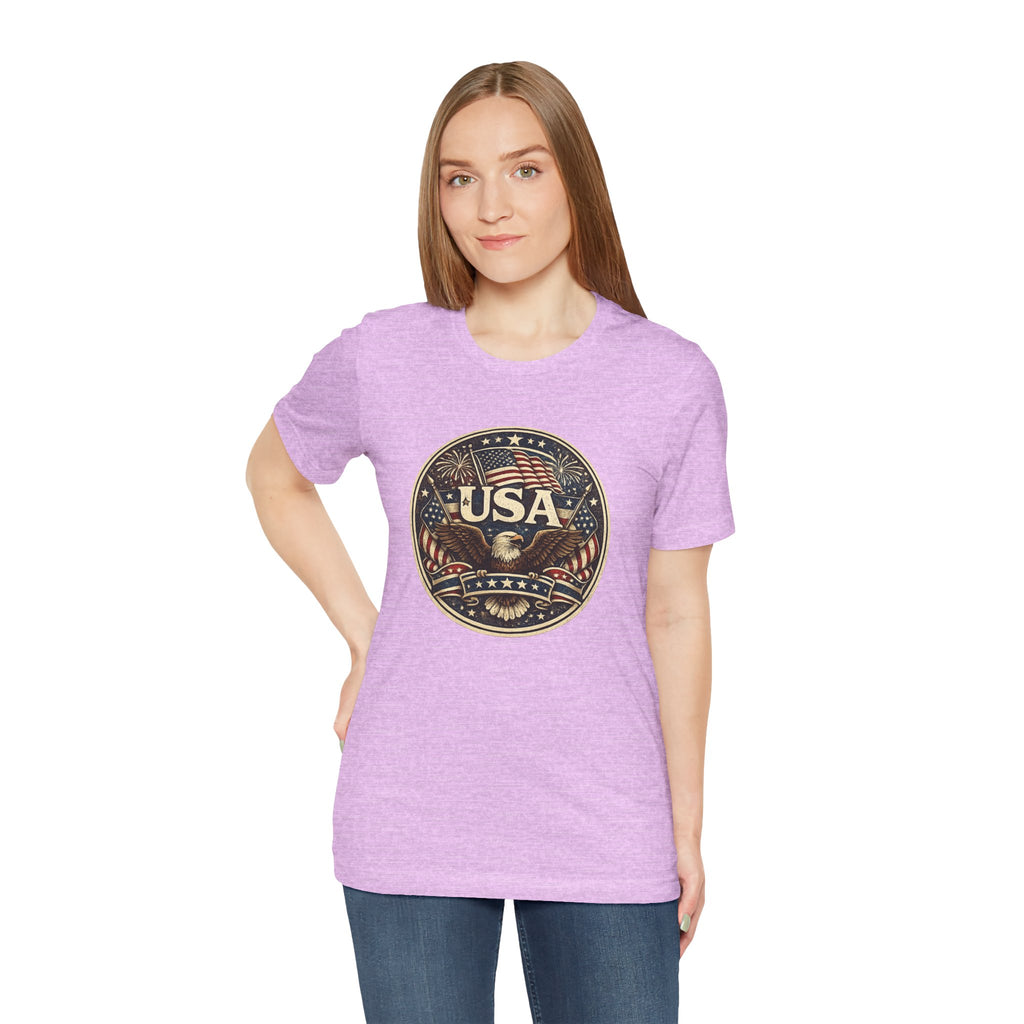 USA Eagle Vintage Patriotic T-Shirt — American Flag Graphic Tee