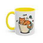 Cat in Cup Coffee Mug — Cute Cat Lover Accent Mug (11/15oz)