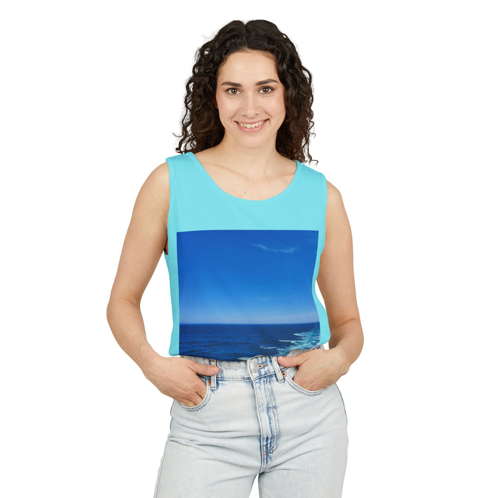 Ocean View Photo Tank Top — Coastal Beach Vibes Summer Tee