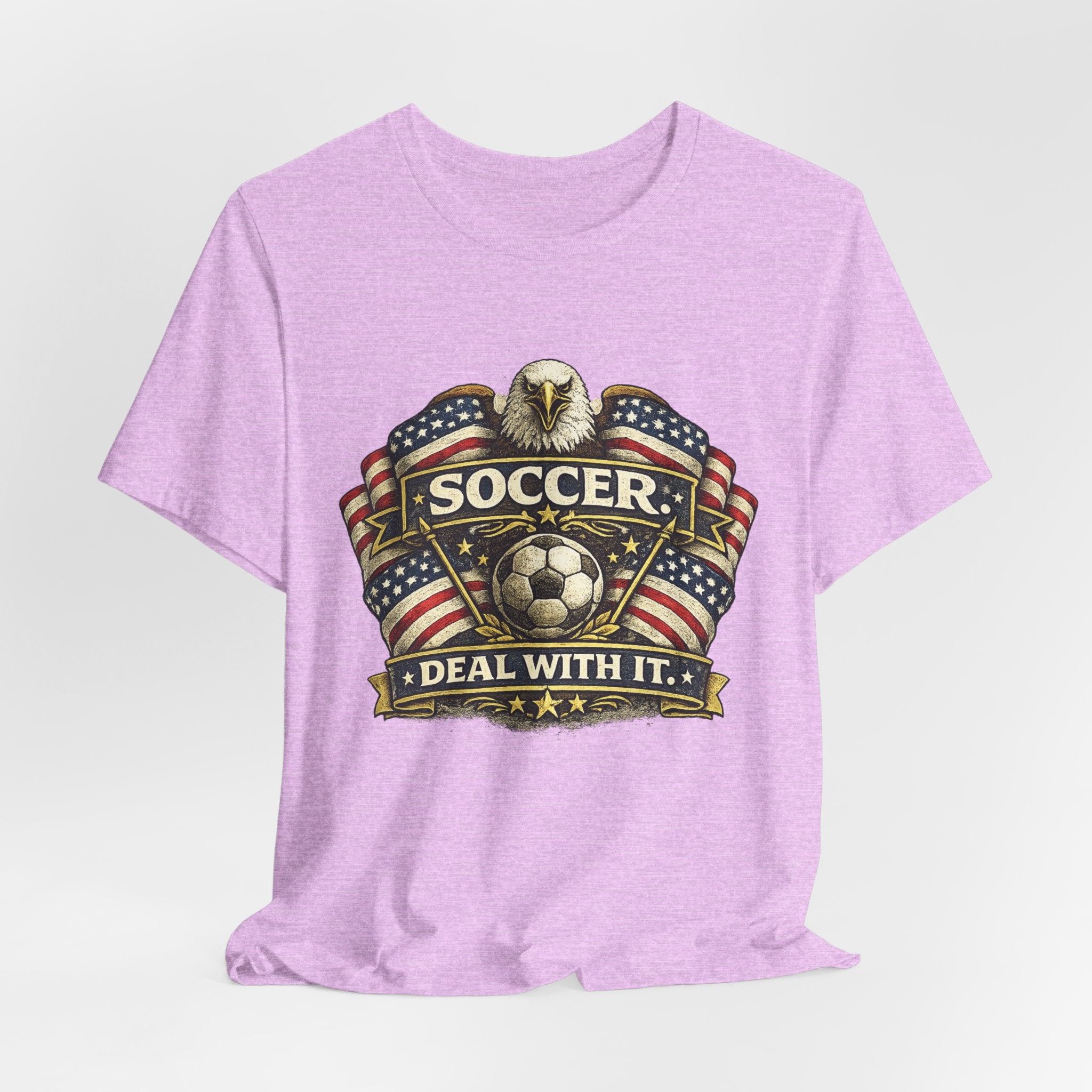 Soccer Deal With It T-Shirt — Patriotic Eagle Soccer Tee for Players & Fans