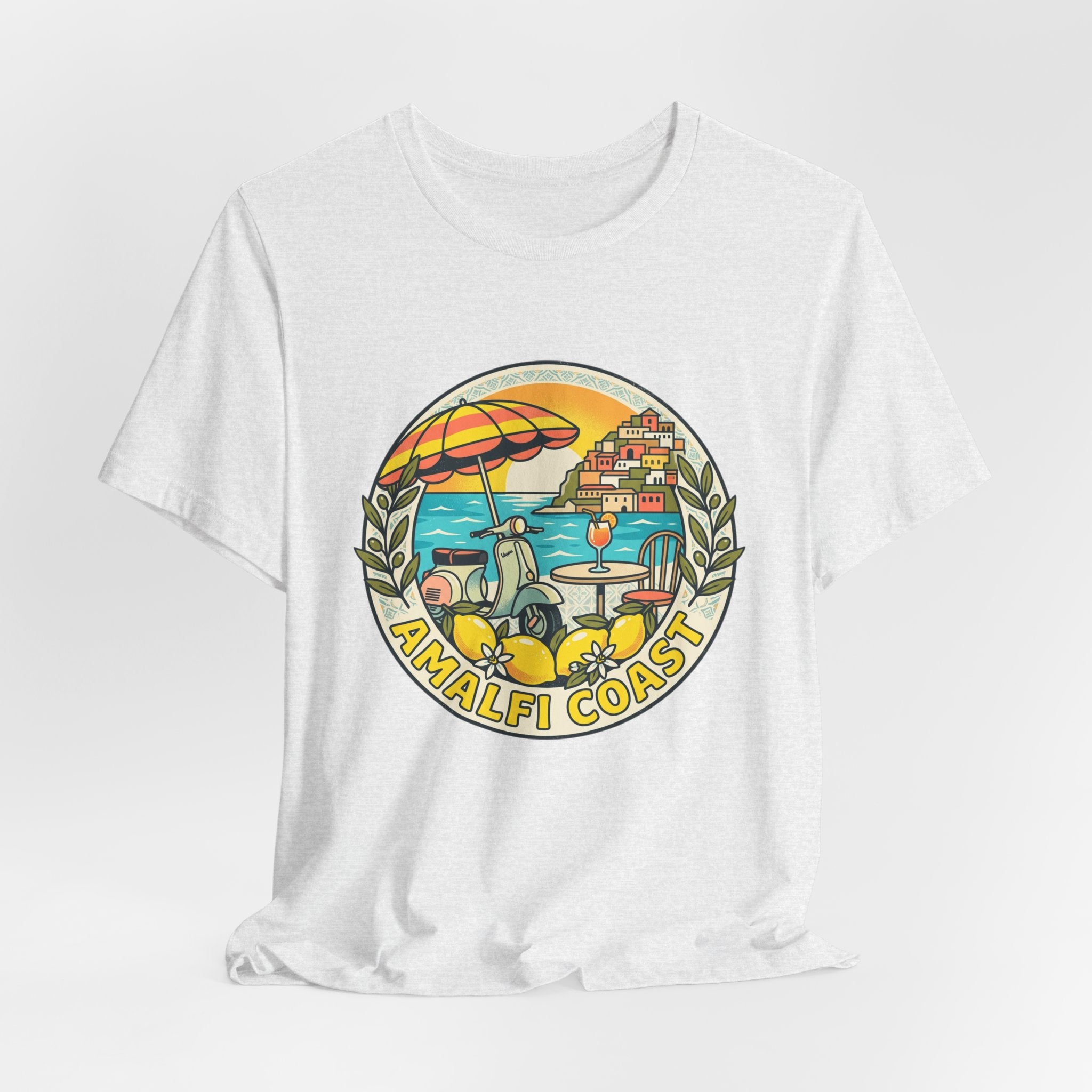 Amalfi Coast Vintage Travel Tee — Scenic Lemon & Vespa Graphic