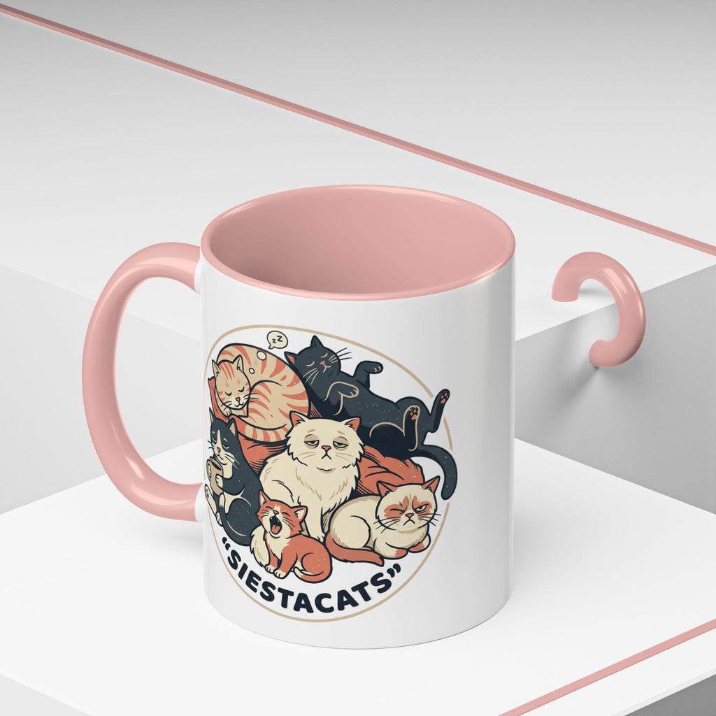 Cat Jester Accent Coffee Mug – Whimsical Vintage Cat Illustration (11/15oz)