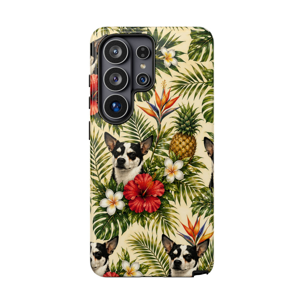 Tropical chihuahua Phone Case — Floral Pineapple Protective Tough Case