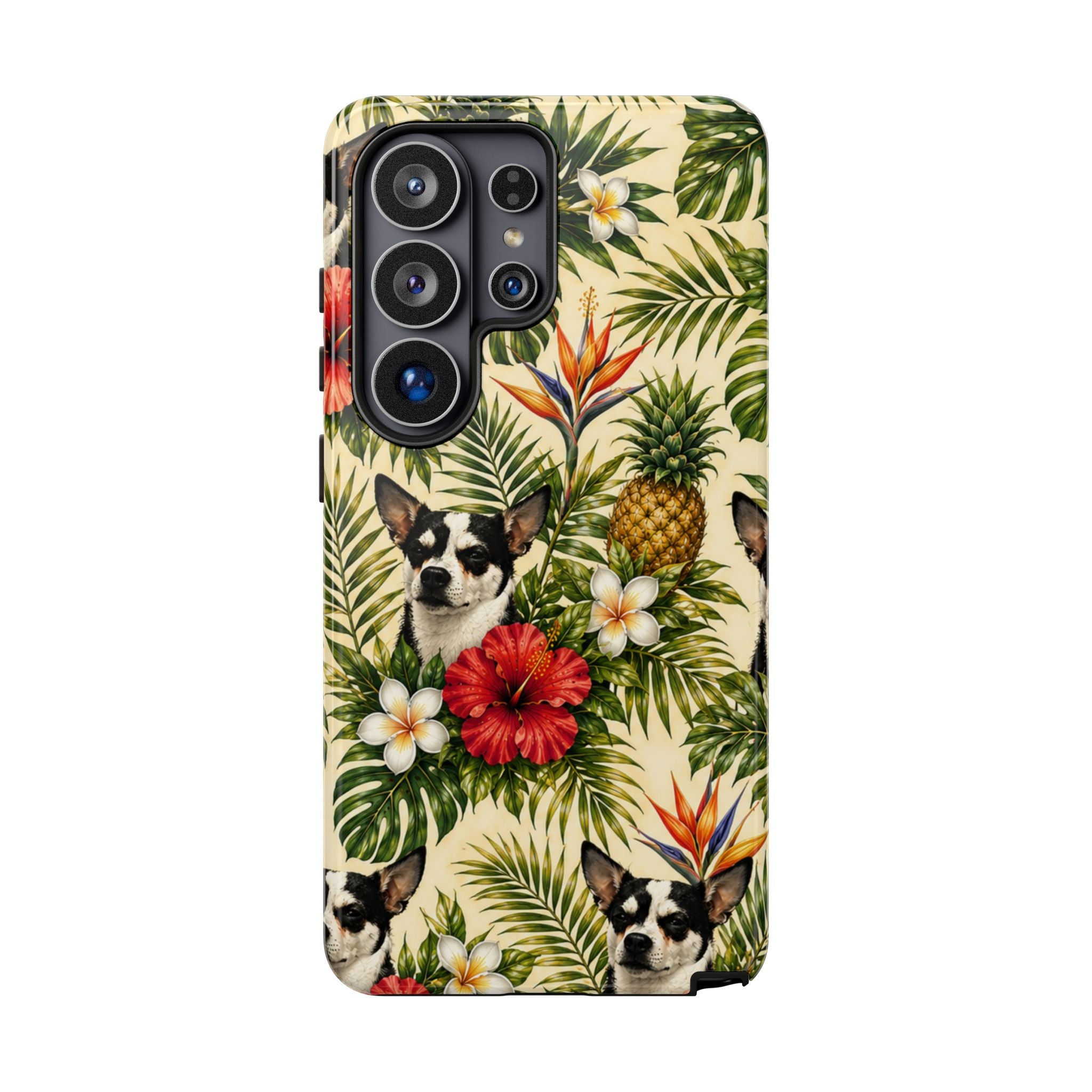Tropical chihuahua Phone Case — Floral Pineapple Protective Tough Case