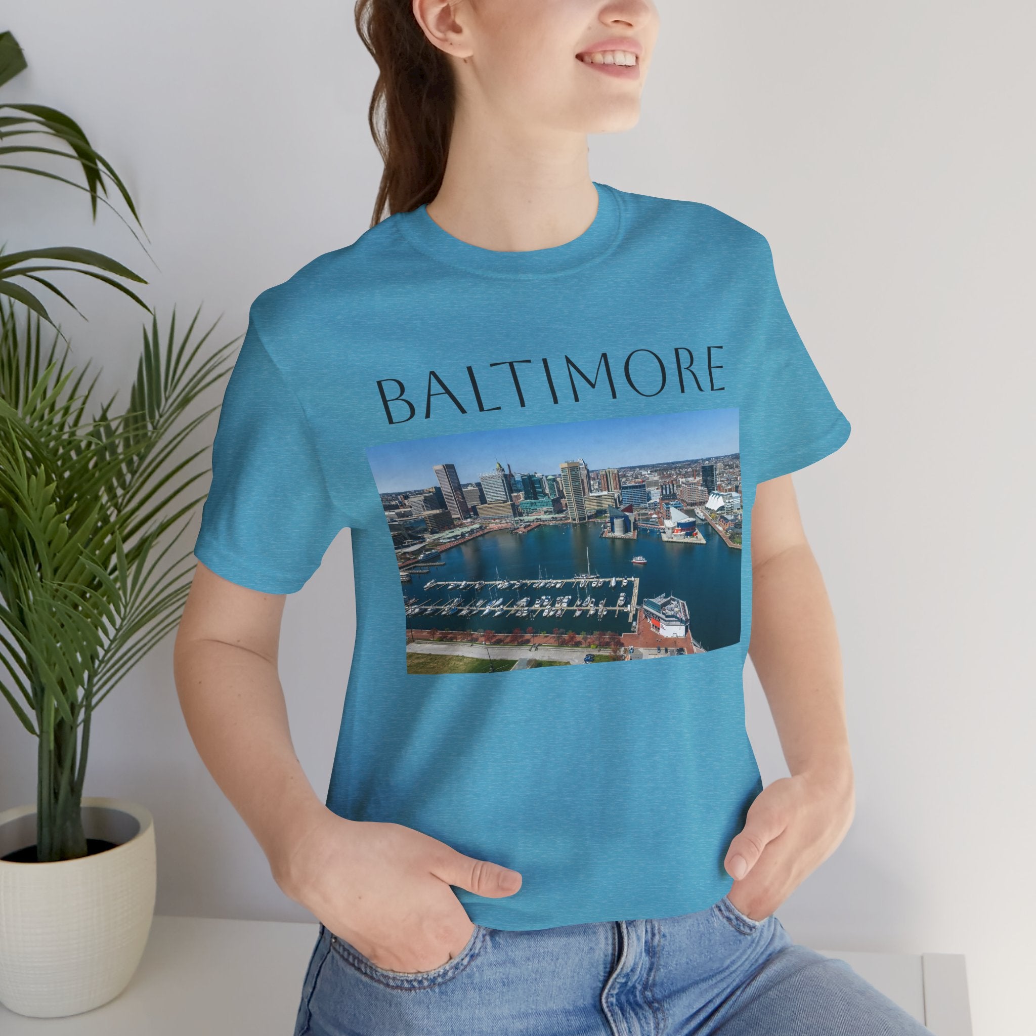Baltimore Skyline Photo Tee — Inner Harbor Cityscape T-Shirt