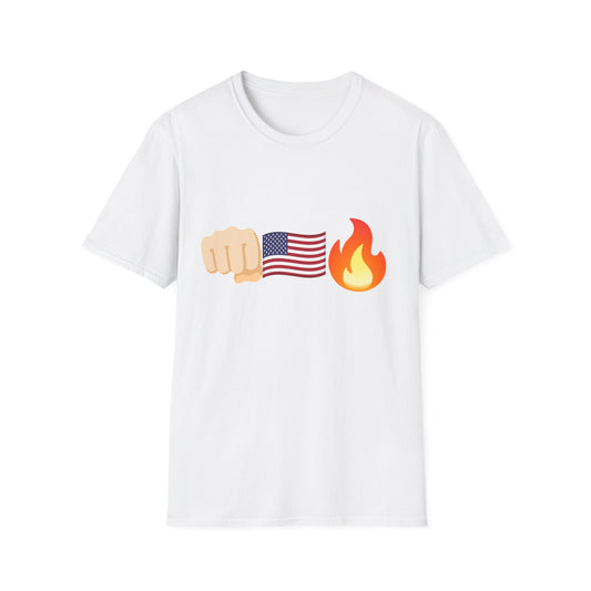 Patriotic Fist Unisex Softstyle T-Shirt - Casual American Flag Tee