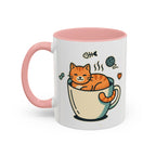 Cat in Cup Coffee Mug — Cute Cat Lover Accent Mug (11/15oz)