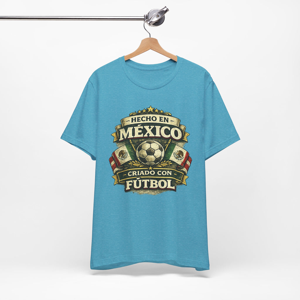 Mexico Soccer T‑Shirt — "Hecho en México, Criado con Fútbol" Vintage Football Tee