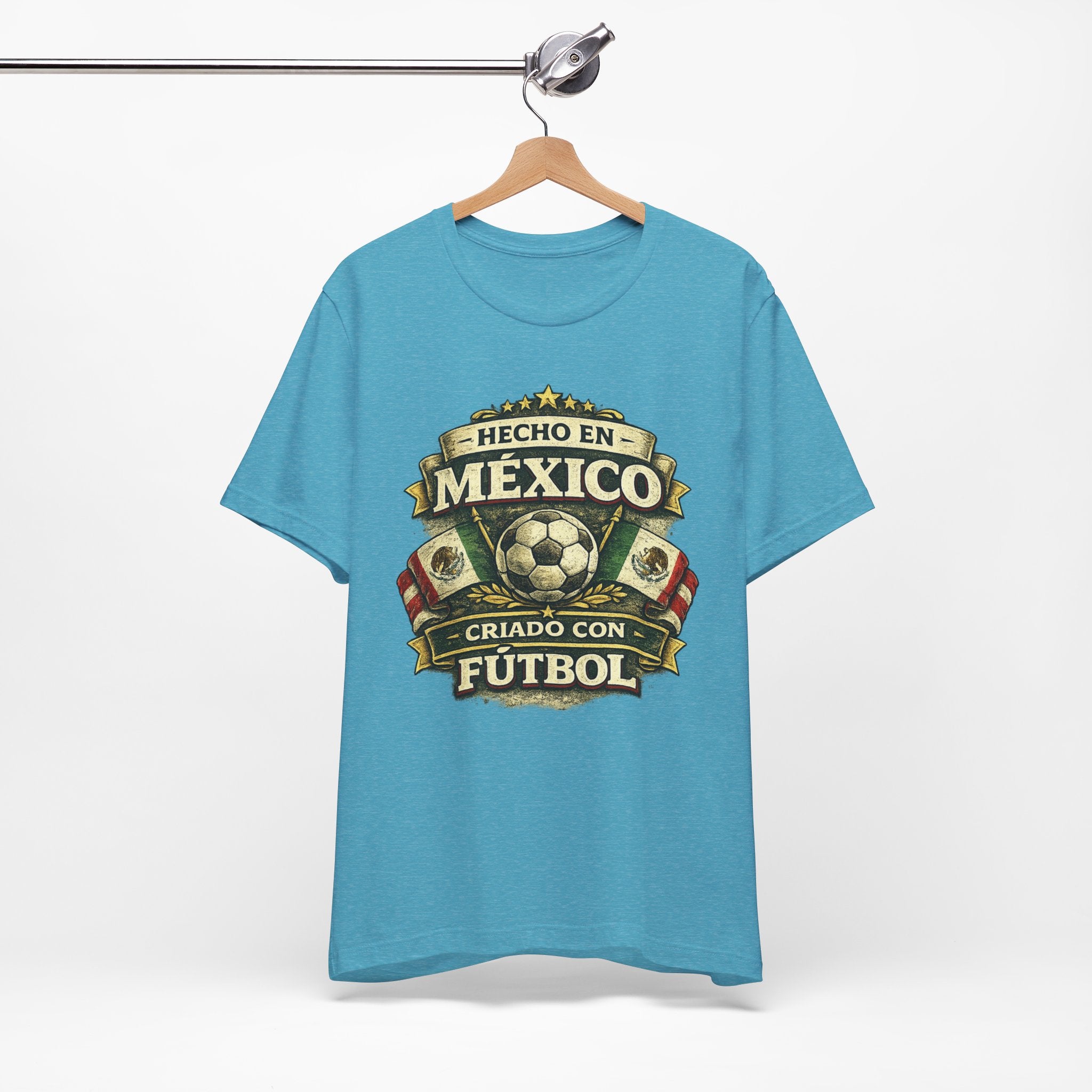 Mexico Soccer T‑Shirt — "Hecho en México, Criado con Fútbol" Vintage Football Tee