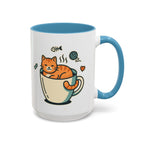 Cat in Cup Coffee Mug — Cute Cat Lover Accent Mug (11/15oz)