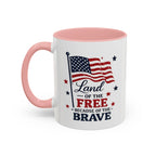 Patriotic Coffee Mug — "Land of the Free Because of the Brave" Accent Mug