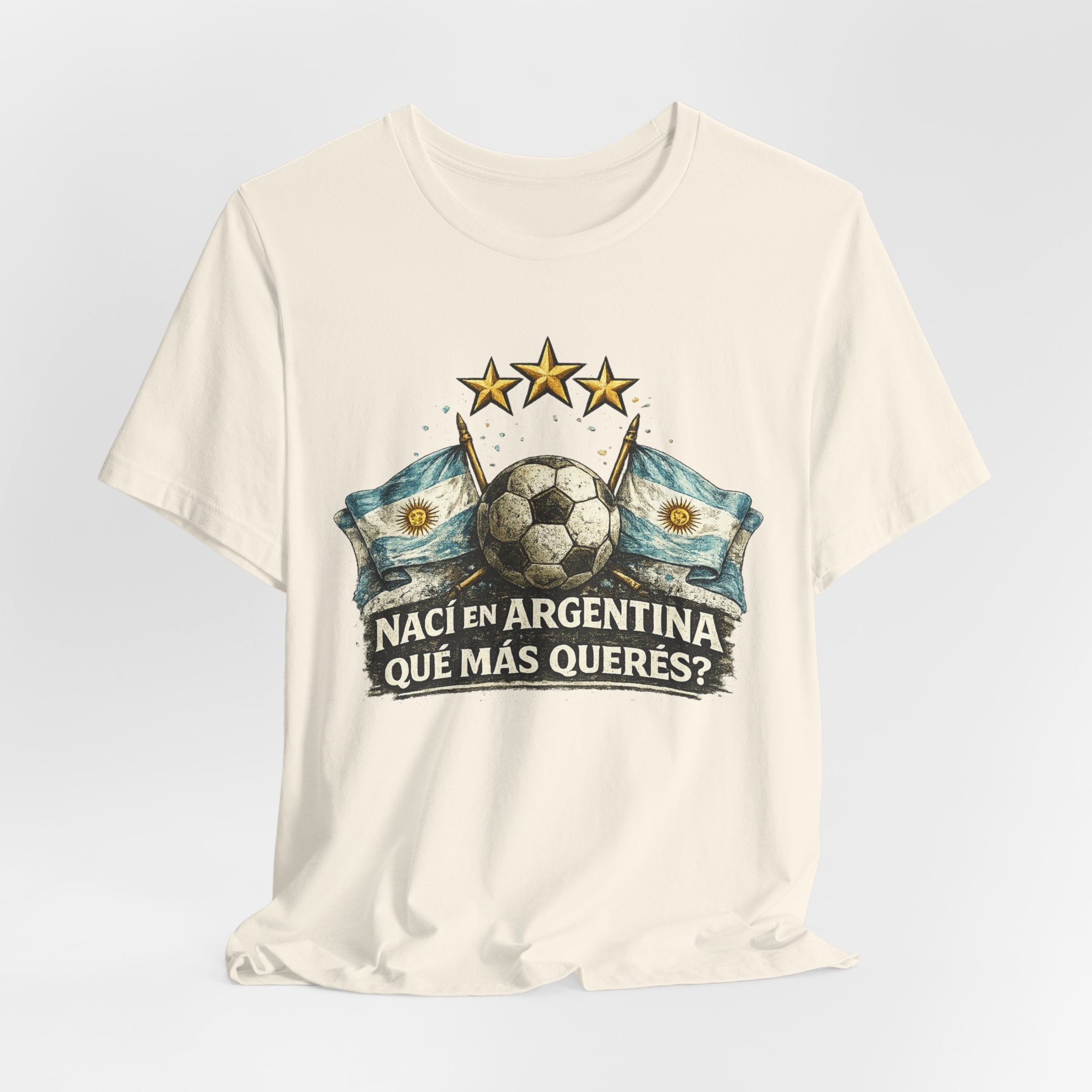 Argentina Soccer T-Shirt — "Nací en Argentina, ¿Qué más querés?" Vintage Football Tee