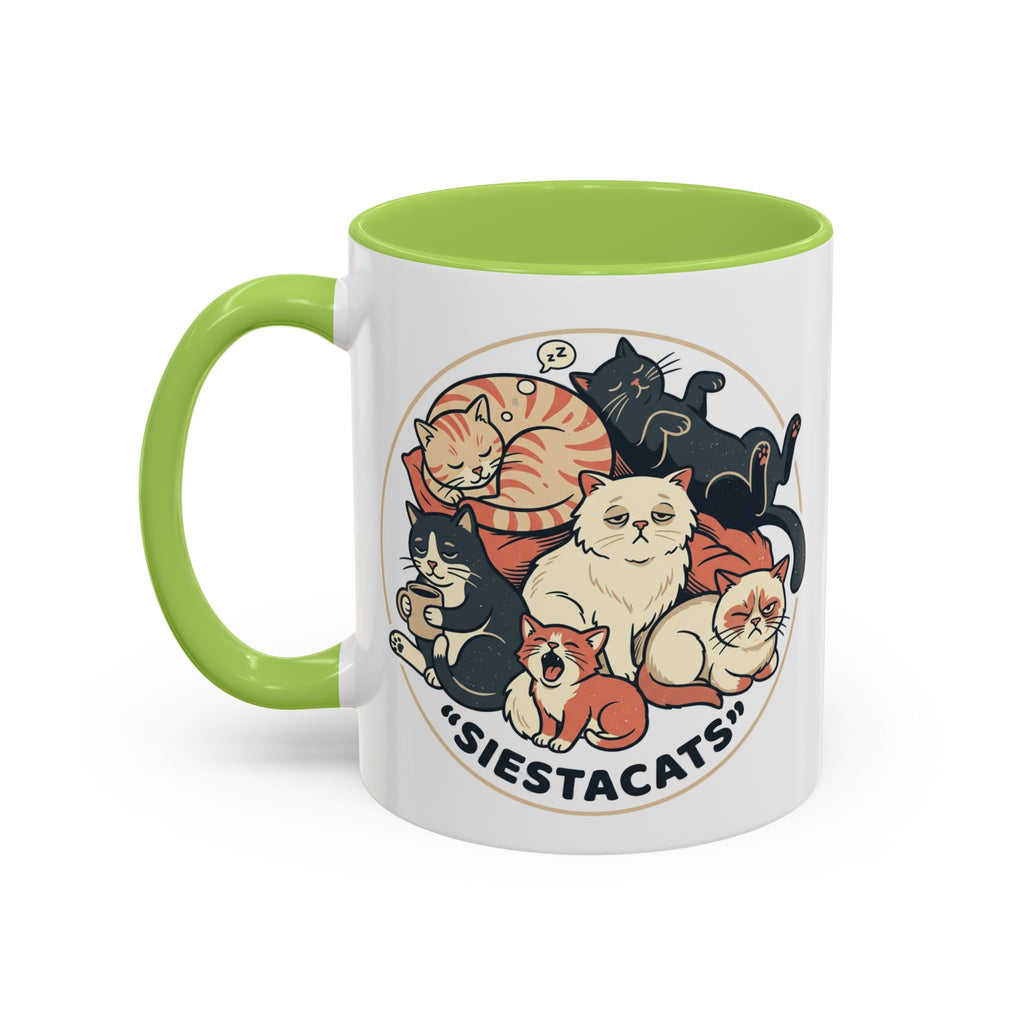 Cat Jester Accent Coffee Mug – Whimsical Vintage Cat Illustration (11/15oz)