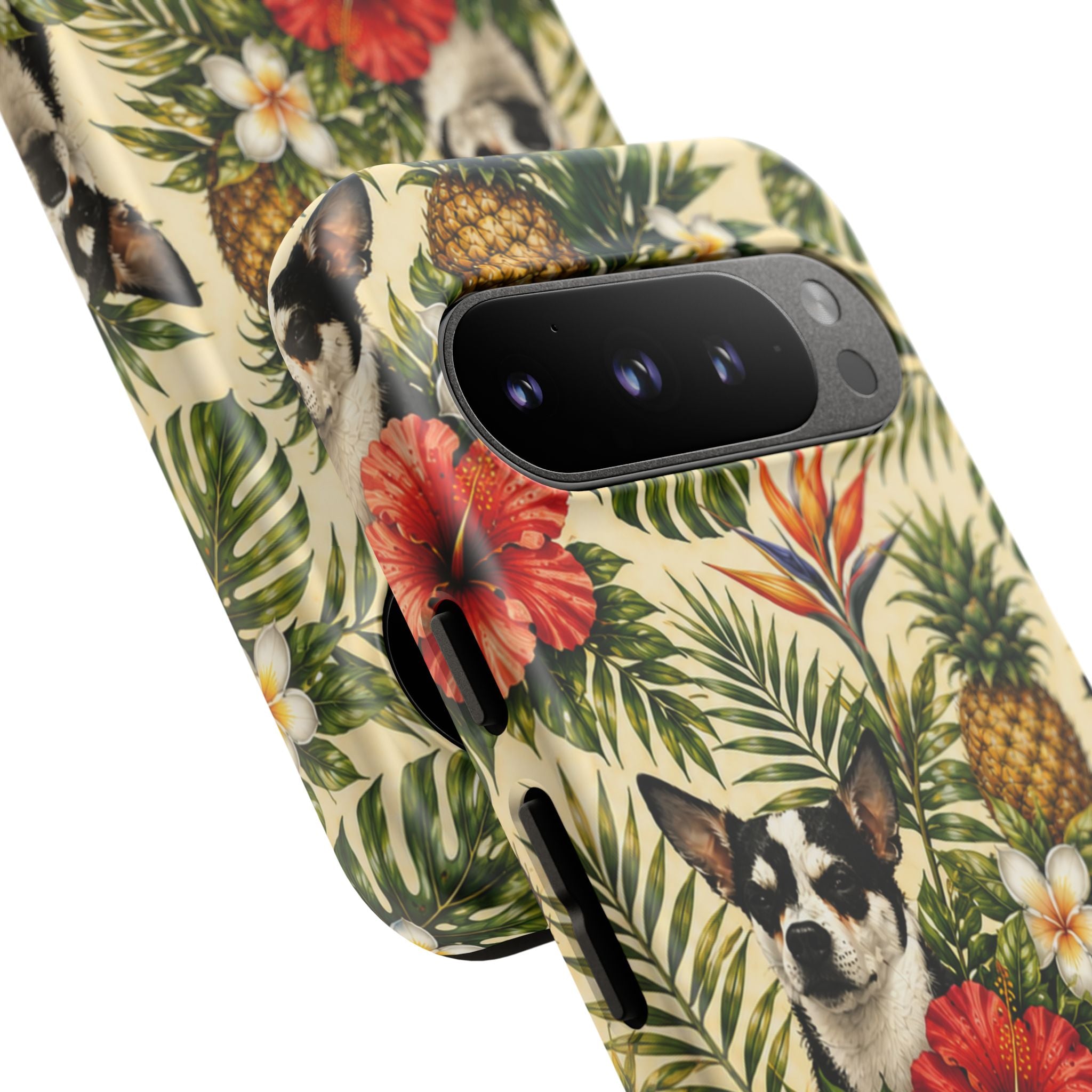 Tropical chihuahua Phone Case — Floral Pineapple Protective Tough Case