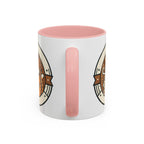 Cat Coffee Mug — Cute Orange Kitty Holding ‘Coffee’ Accent Ceramic Mug (11/15 oz)