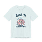 Brain Buffering T‑Shirt — Cute Cartoon Brain Graphic Tee for Neuro Humor