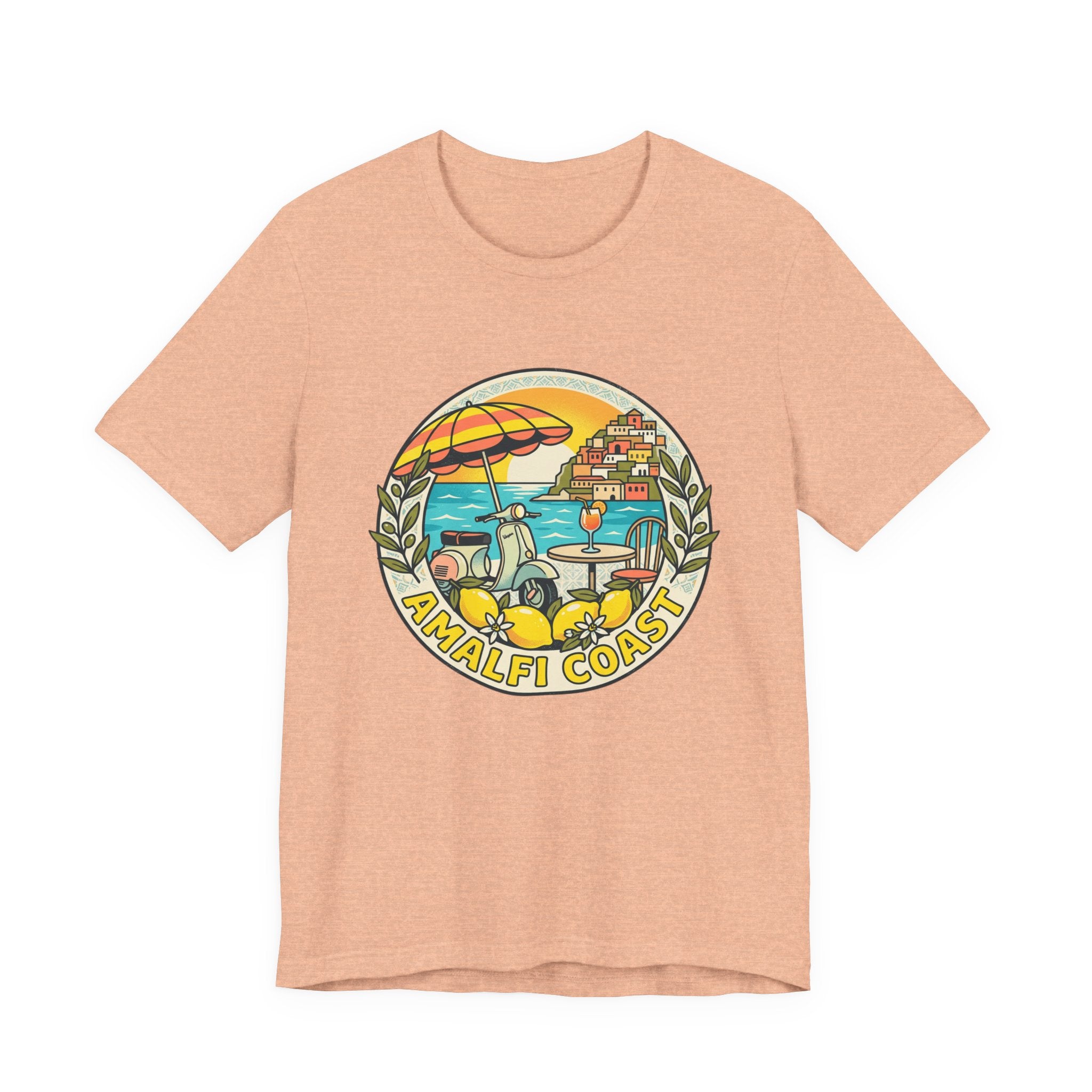 Amalfi Coast Vintage Travel Tee — Scenic Lemon & Vespa Graphic
