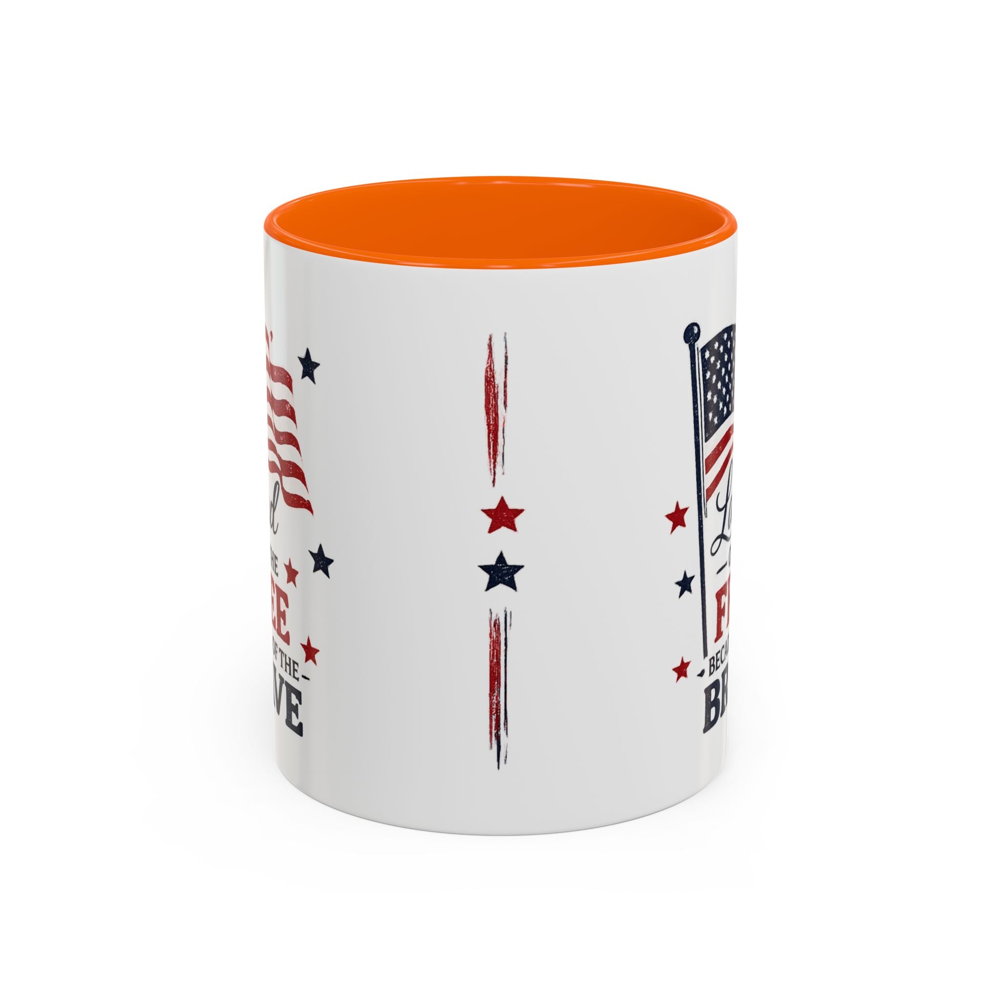 Patriotic Coffee Mug — "Land of the Free Because of the Brave" Accent Mug