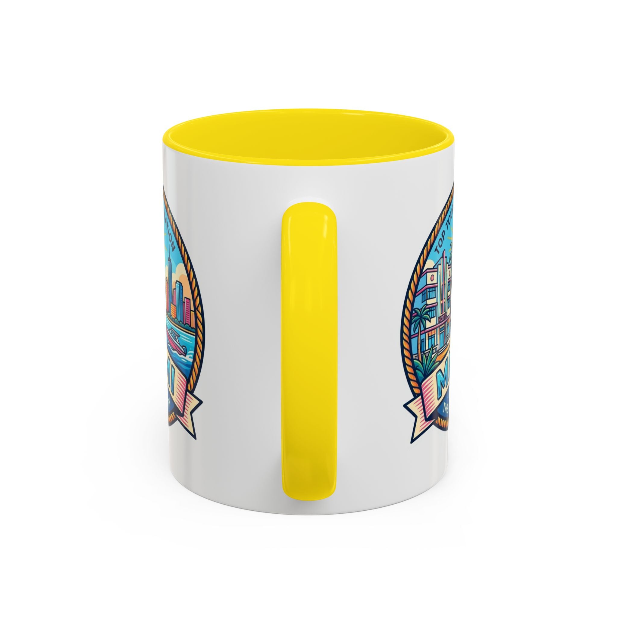 Miami Vintage Travel Accent Coffee Mug – 'Miami' Scenic Beach & Skyline Design (11/15oz)