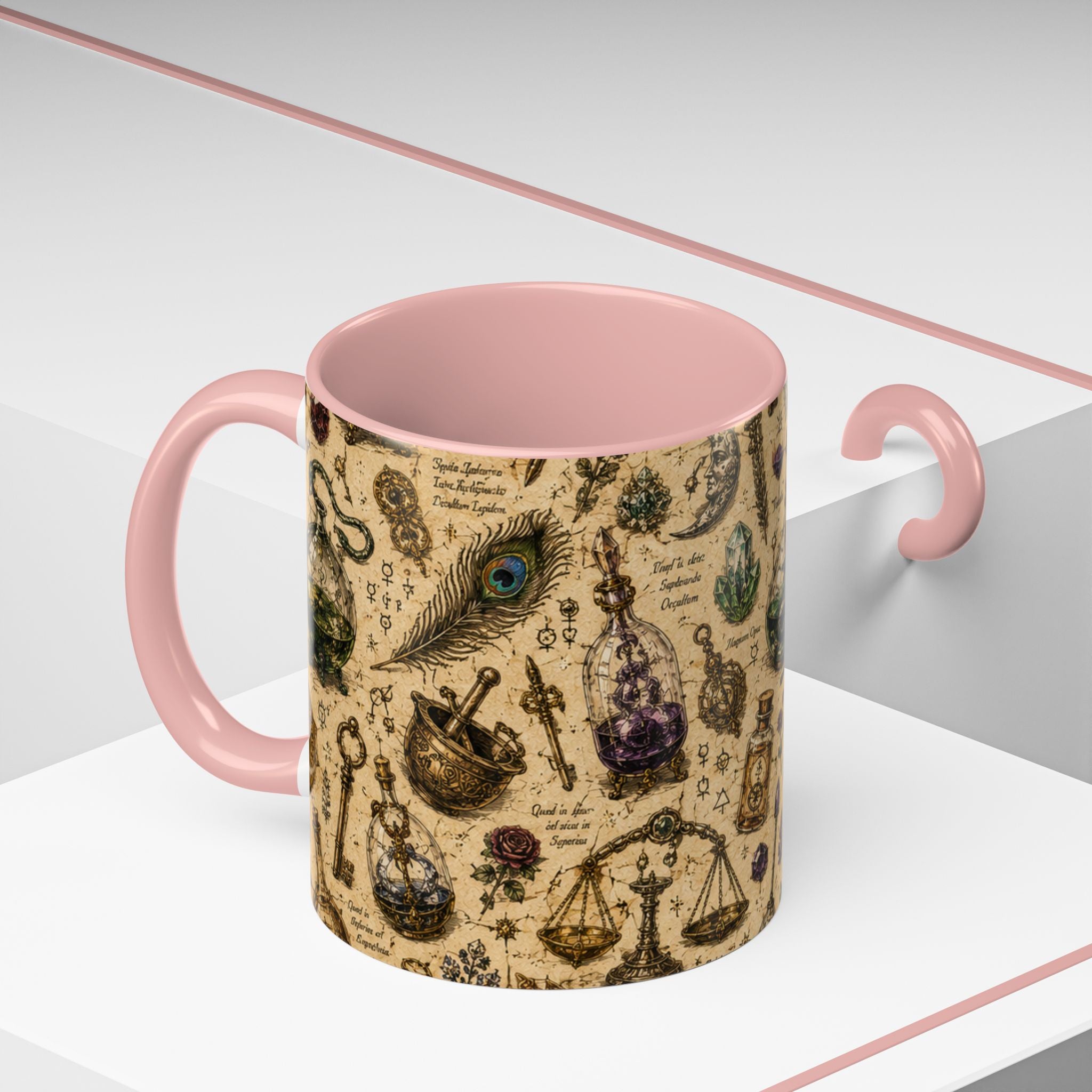 The Alchemist's Cabinet Coffee Mug — Vintage Apothecary Accent Mug (11/15 oz)