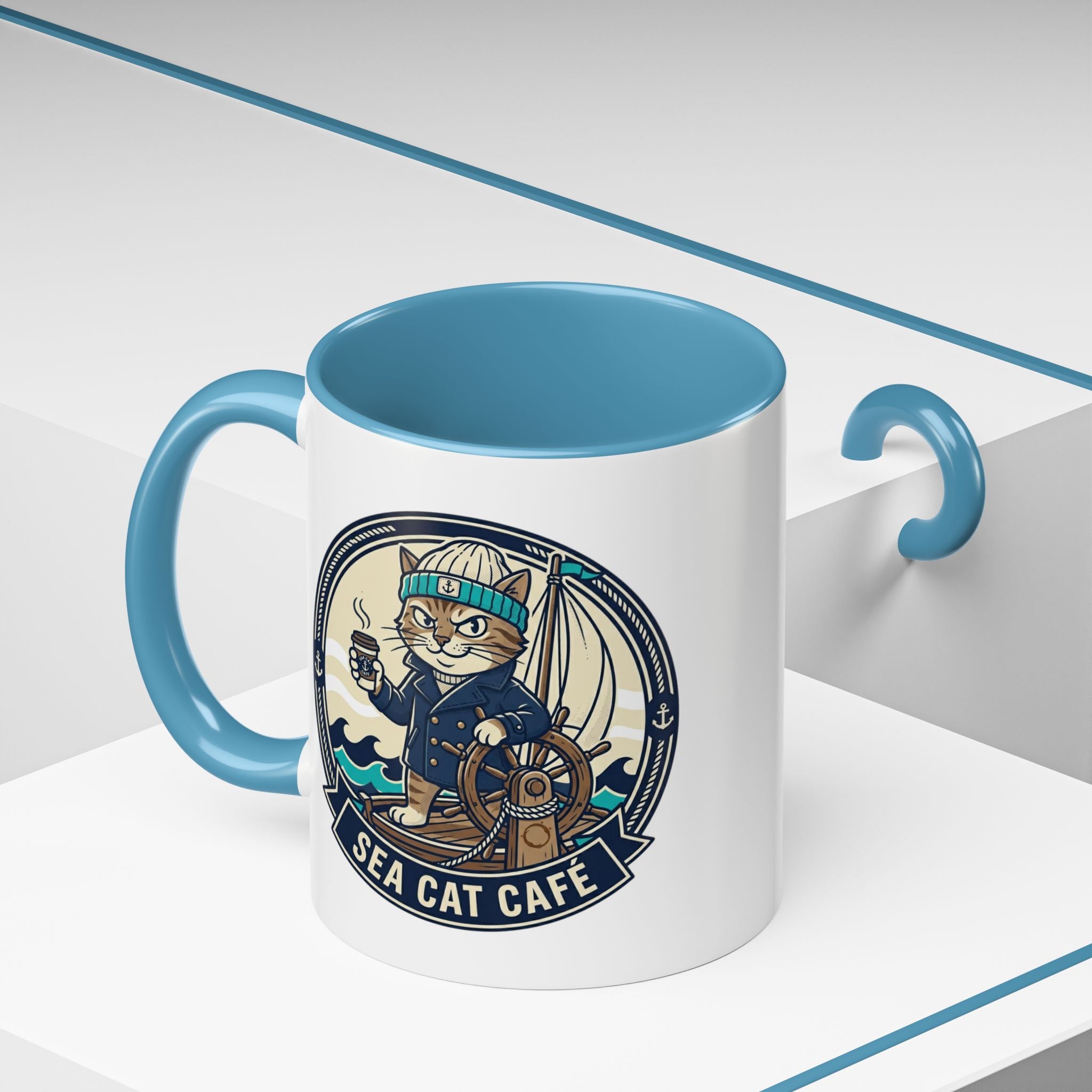 Nautical Sailboat Coffee Mug – Vintage Ocean Adventure Accent Mug