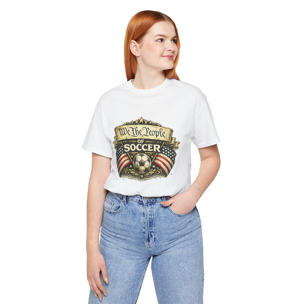 We The People of Soccer T-Shirt — American Flag Vintage Soccer Tee