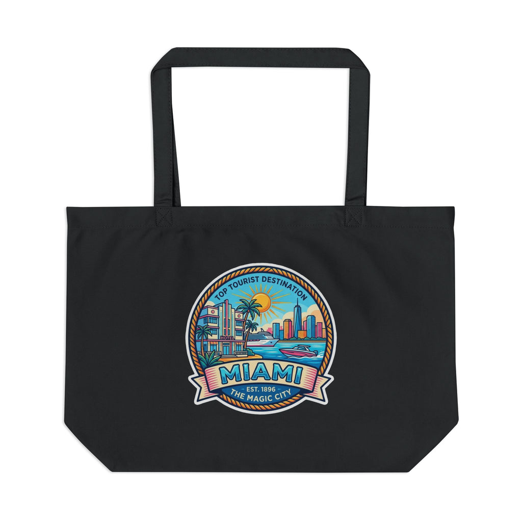 Miami Scenic Tote Bag — Vintage Beach City Graphic Eco Tote