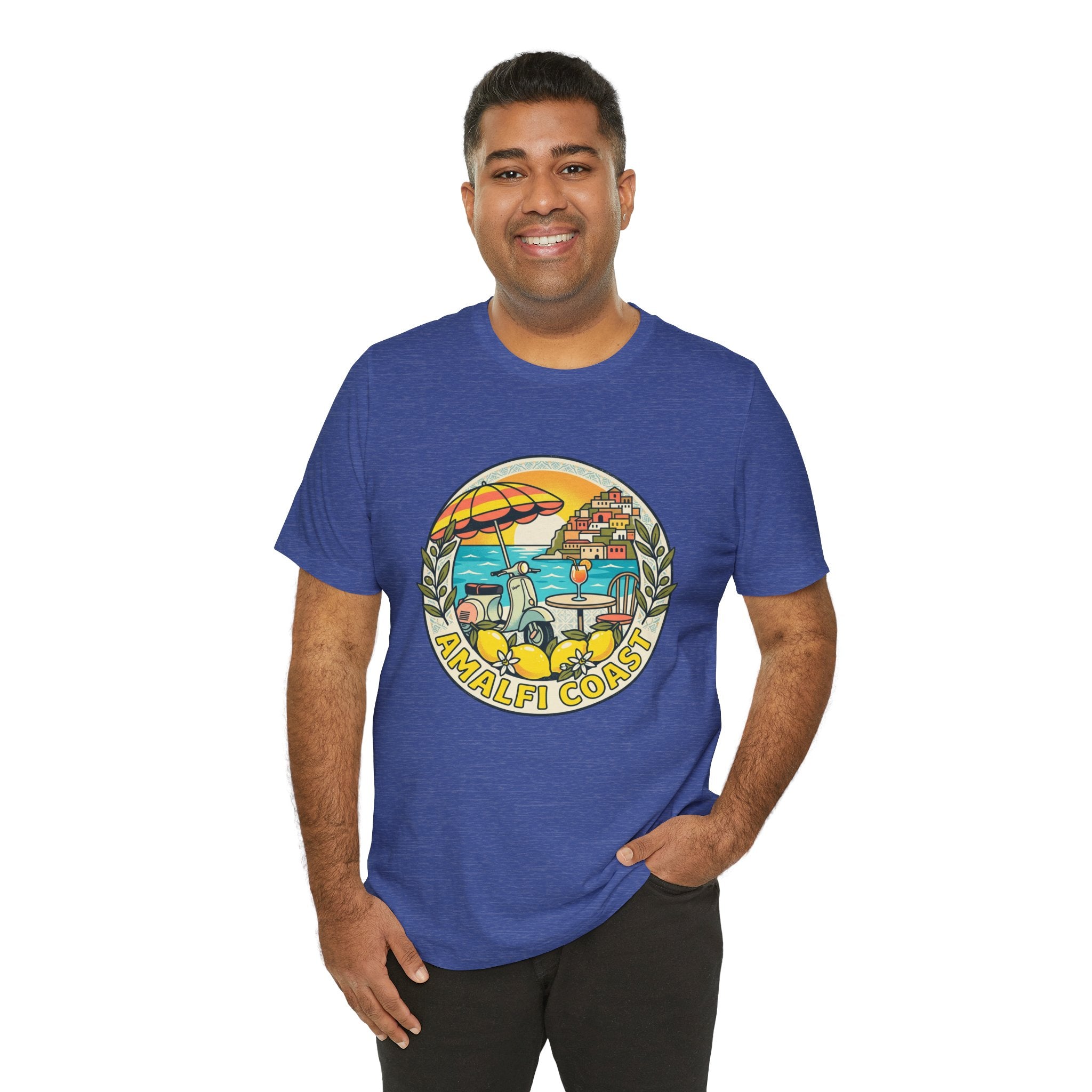 Amalfi Coast Vintage Travel Tee — Scenic Lemon & Vespa Graphic