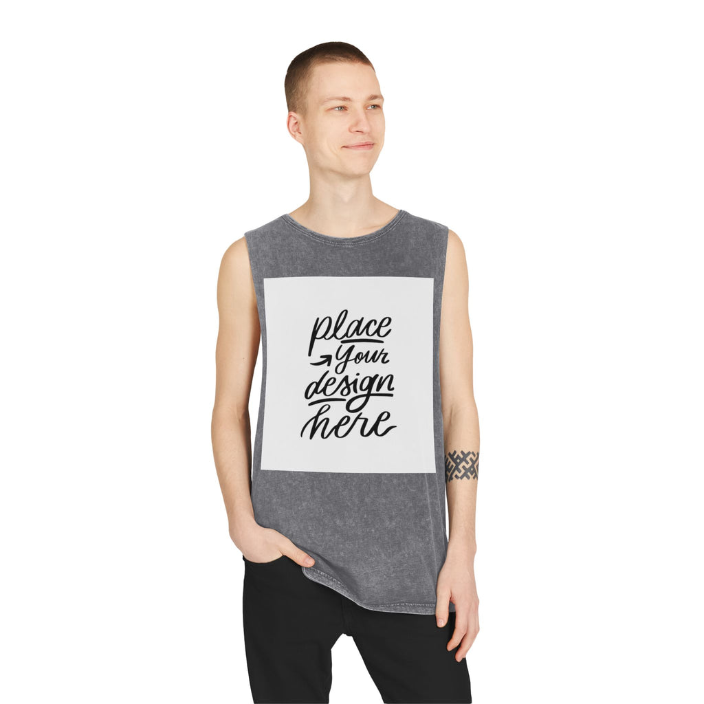 Custom Stonewash Muscle Tank — Vintage Wash Sleeveless Top