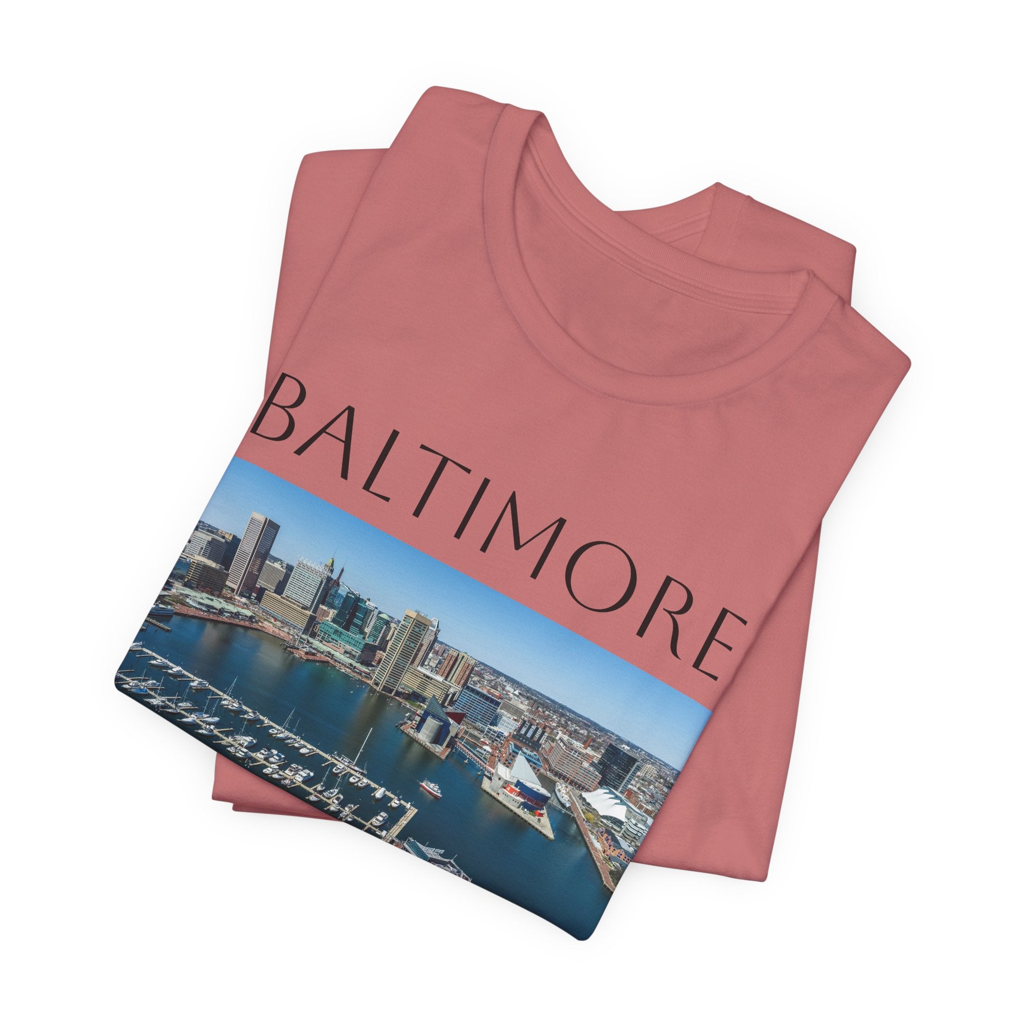 Baltimore Skyline Photo Tee — Inner Harbor Cityscape T-Shirt