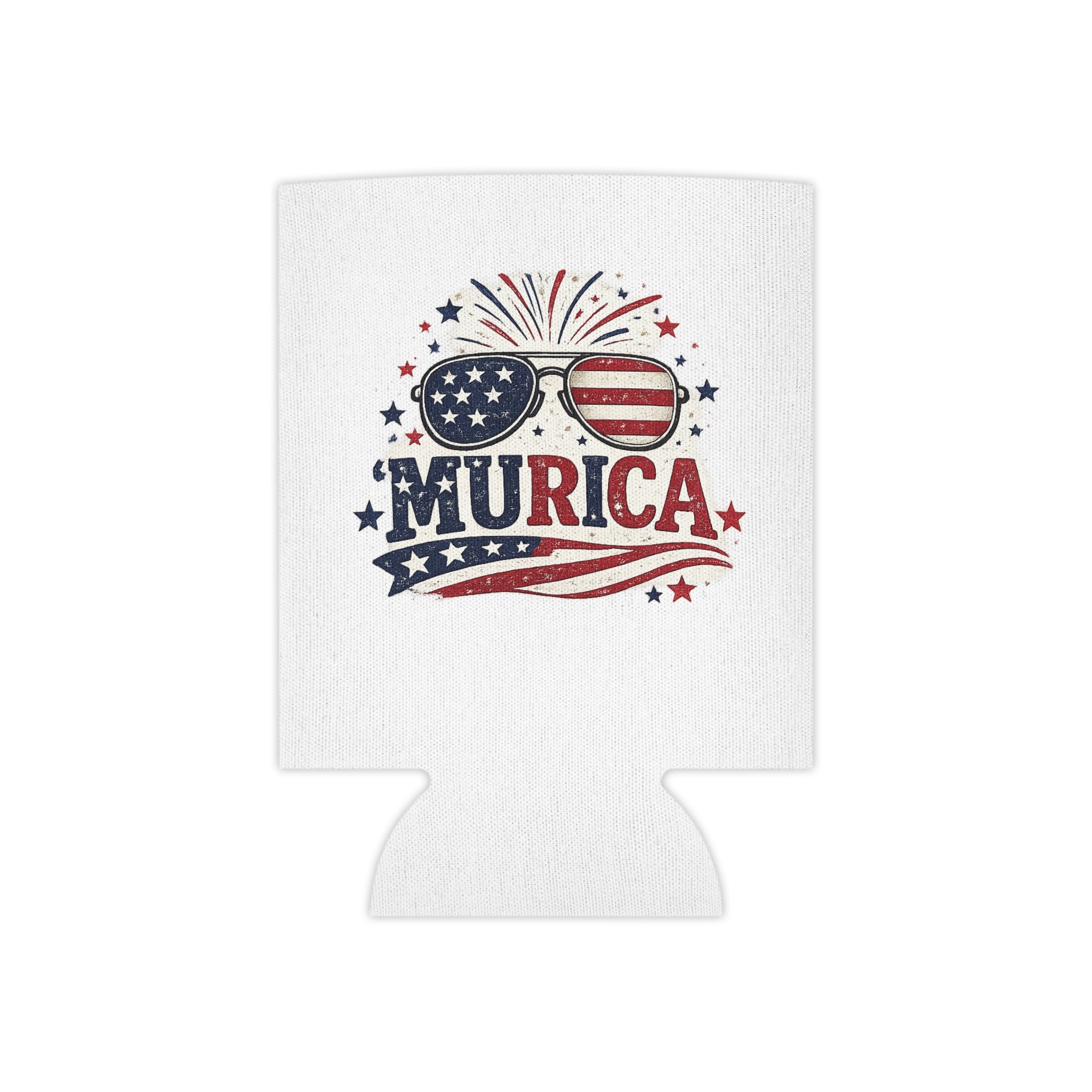 Can Cooler - ‘Murica American Flag Sunglasses Patriotic 4th of July Koozie